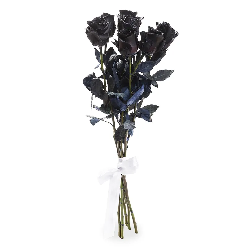 Букет из 7 черных роз (70см)